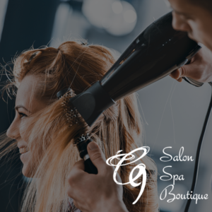 Cloud 9 Salon and Spa advertisement with woman getting her hair done